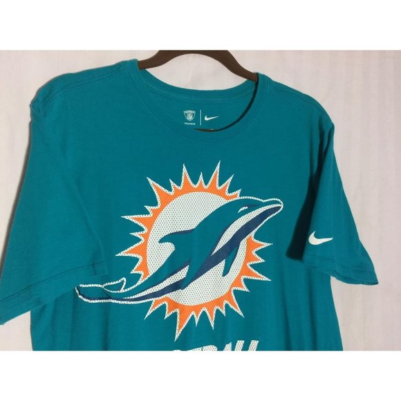 NIKE NFL Miami Dolphins Mesh Style Graphic T-Shirt Teal Green - Picture 3 of 6